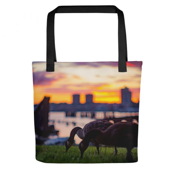 Geese Grazing on the Hudson Tote